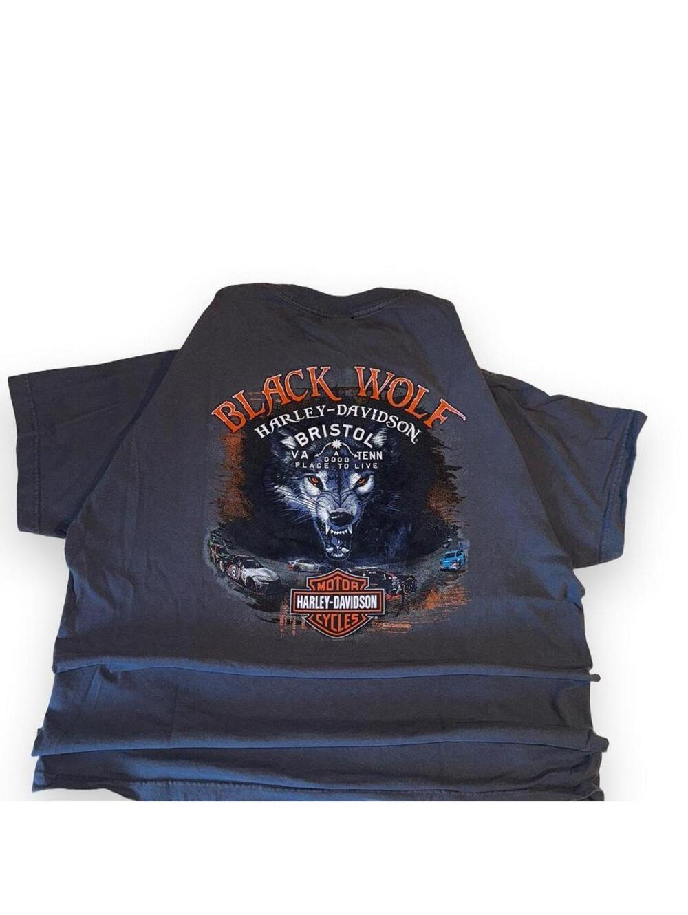 Harley Davidson Men's Grey and Black Tshirt